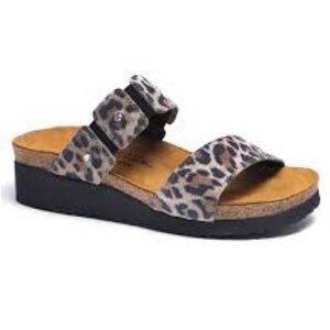 NEW!! Women’s NAOT Ashley Cheetah Suede/Leather Sandal Size 38EU/7-7.5US